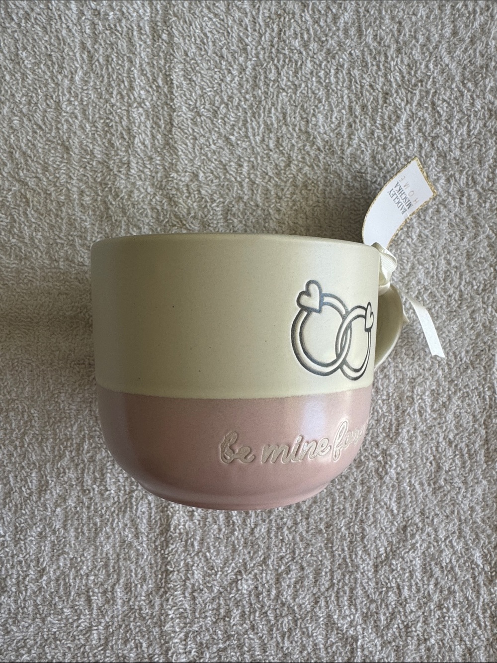 Badgley Mischa Home Two-Tone 'Be Mine' Ceramic Mug - Cream & Dusty Pink